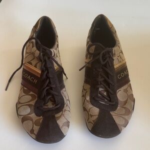 Coach Women's Brown and Tan Signature Sneakers Jayme